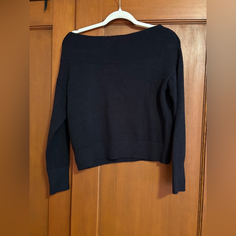 Anthropologie MOTH cropped black sweater XS